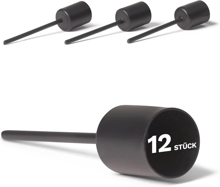 Produktbild Novaliv 12x Stabkerzenhalter Schwarz I Kerzenpick 10 x 2,5 cm Kerzenpin Adventskranzdekoration I