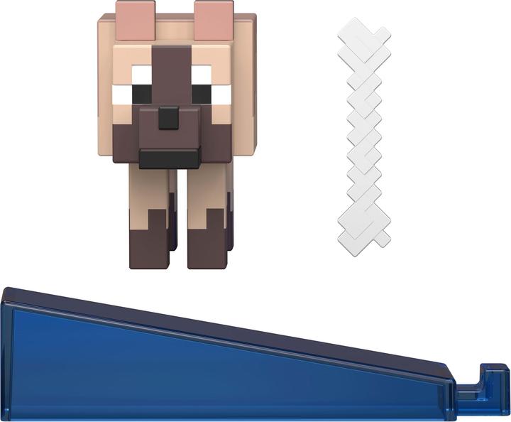Actual product image Mattel Minecraft Redstone Charged Chestnut Wolf Figure