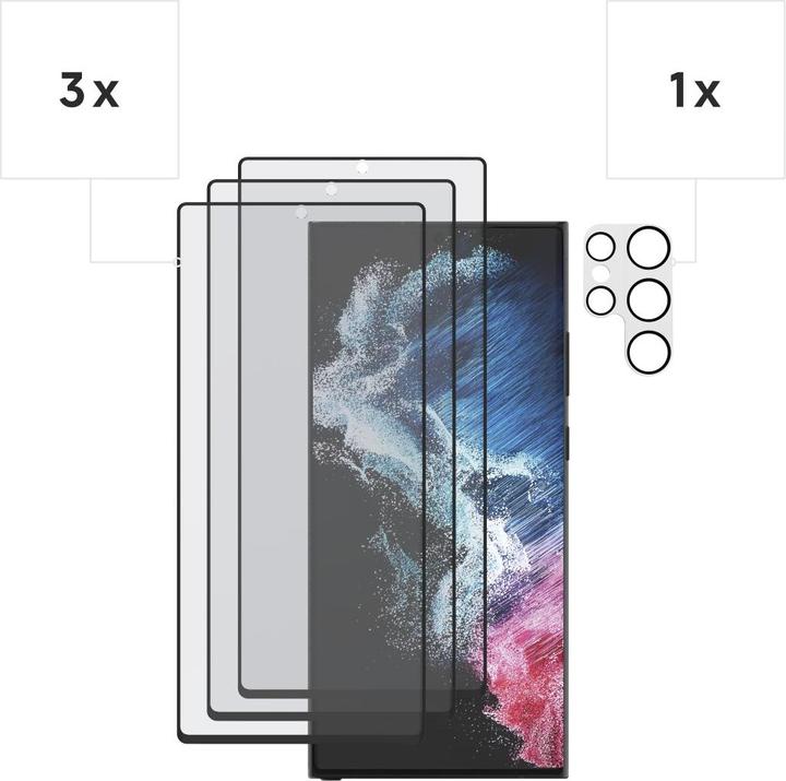 Produktbild Hama Schutzglas-Set für Sam. Galaxy S23 Ultra, 3x Displayschutz, 1x Kameraschutz (4 Stück, Samsung Galaxy S23 Ultra)