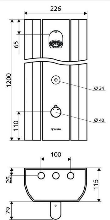 Actual product image Schell Shower panel LINUS DP-C-T Shower head COMFORT Alu-anodised