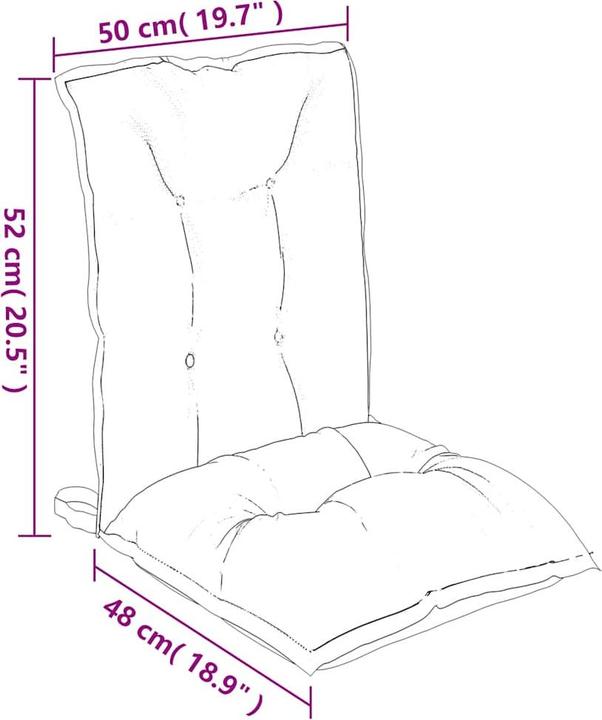 Produktbild vidaXL Gartenstuhlauflage für Niedriglehner (100 x 50 cm)
