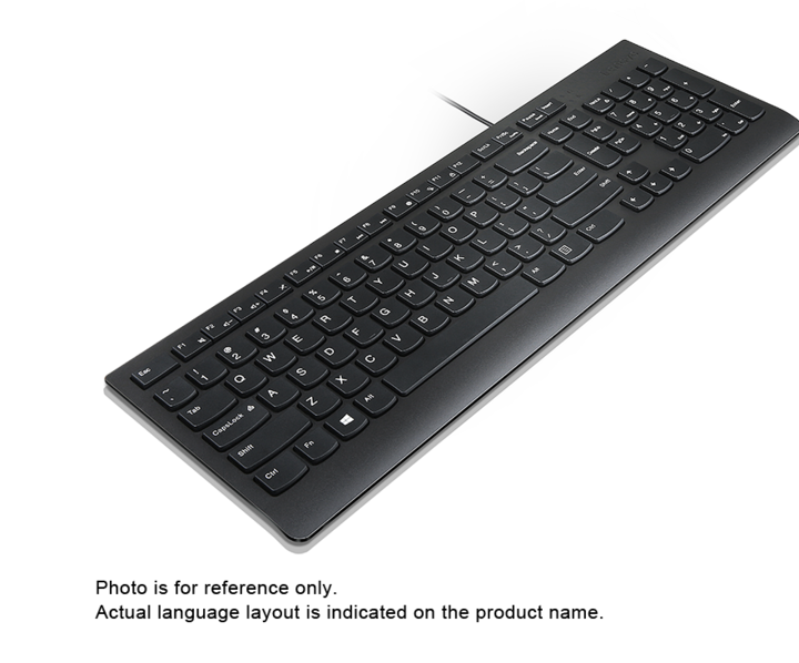 Produktbild Lenovo Essential with cord - US Euro Black (US, Kabelgebunden)