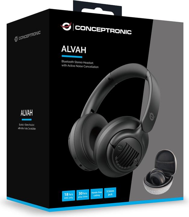 Actual product image Conceptronic Alvah02B (ANC, 25 h, Cable, Wireless)