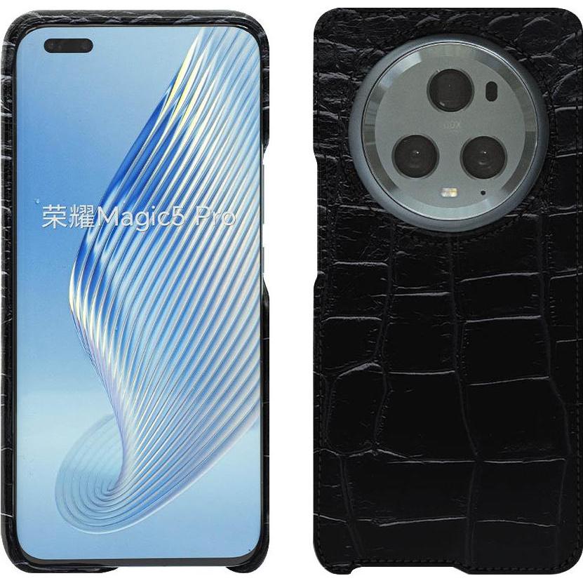 Noreve Lederschutzhülle (Honor Magic5 Pro), Smartphone Hülle, Schwarz