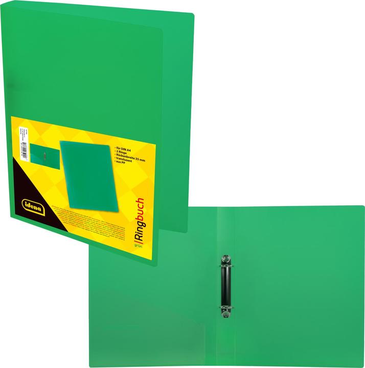 Actual product image Idena Ring binder A4 PP green 35mm 2 rings (A4, 35 mm, 1 Piece)