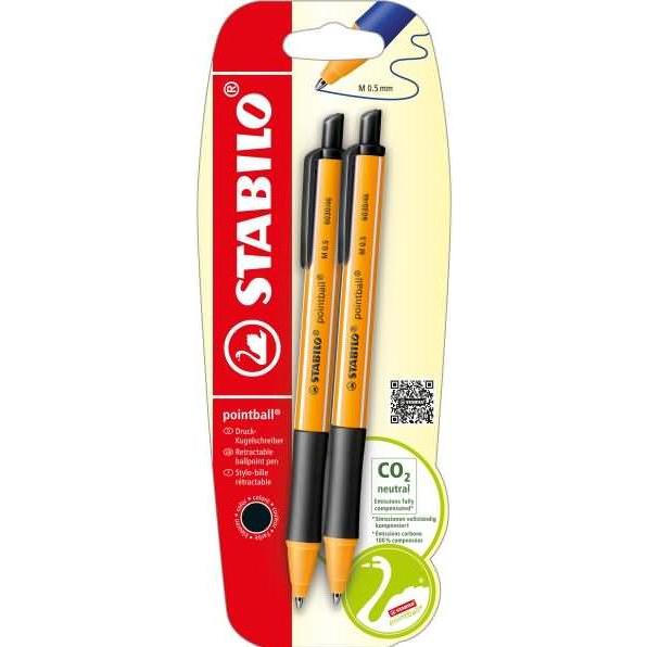 Thumbnail - STABILO, Schreibstifte, pointball 2er Blister schwarz B-43718-10 (Schwarz, 2 x)