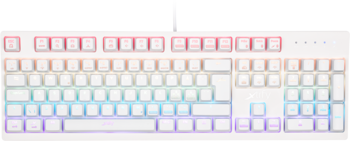 CHERRY xtrfy K2 for gaming, Kailh Red - RGB-LED - White (DE, Cable)
