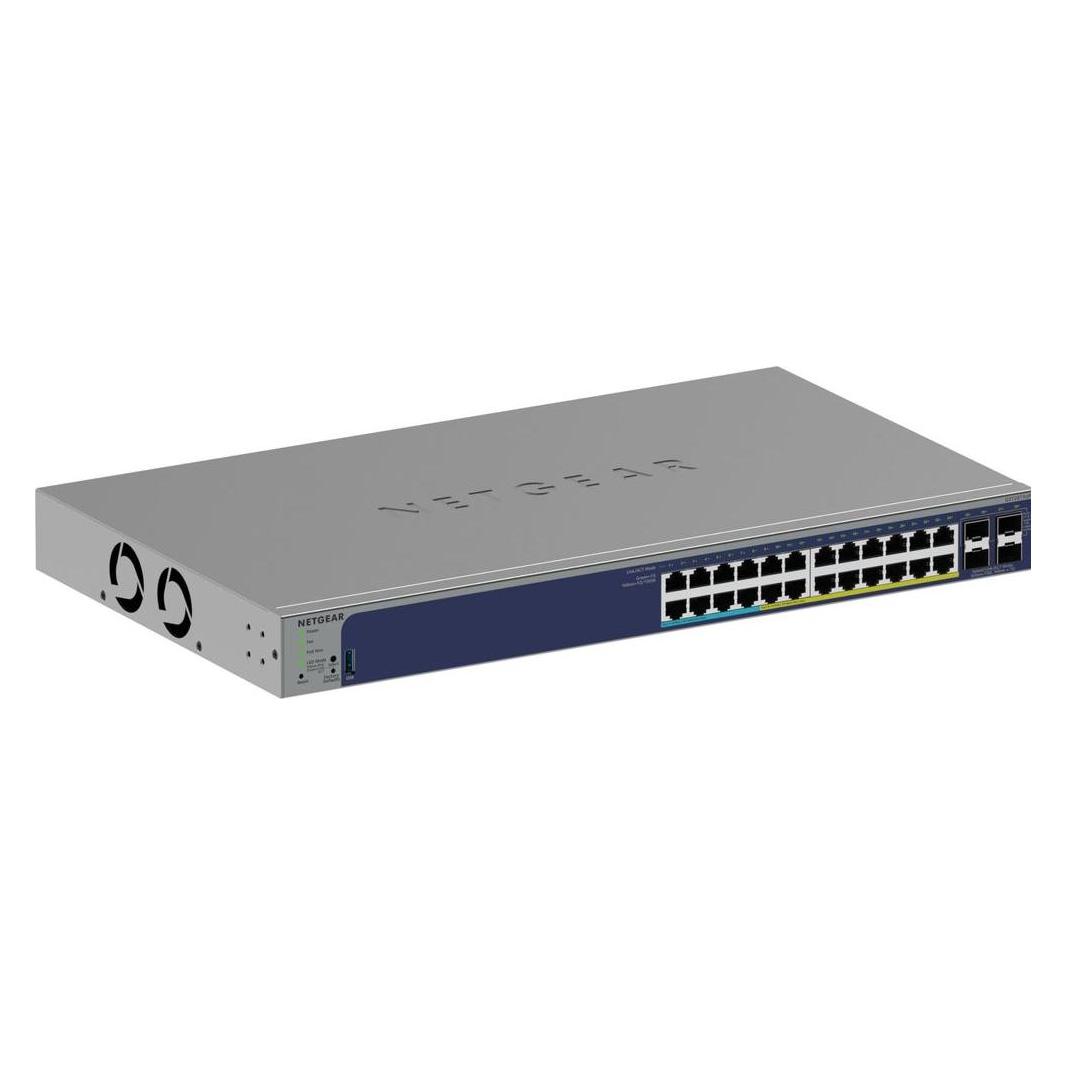 Netgear 24 Port Gigabit Smart Switch, 420W PoE++ (24 Ports), Netzwerk Switch, Schwarz