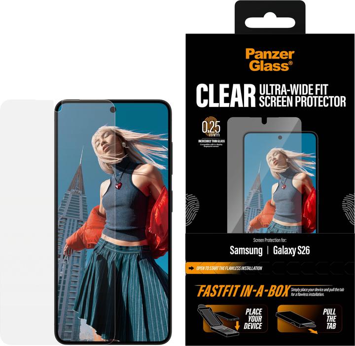 PanzerGlass Ultra-Wide Fit - FastFit (1 Stk., Samsung Galaxy S26)
