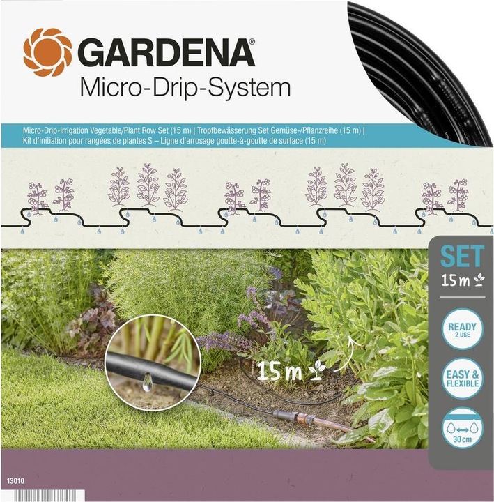 Produktbild Gardena Micro-Drip-System Start Set Gemüse-/Pflanzreihe (Tropfbewässerung Set)