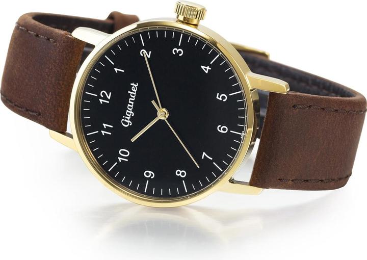 Produktbild Gigandet Dames analoog Japans kwartsuurwerk horloge met lederen armband 7VNAG27NE002 zwart (Analoguhr)