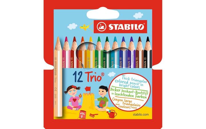 Actual product image STABILO Trio thick short triangular crayon (12x)