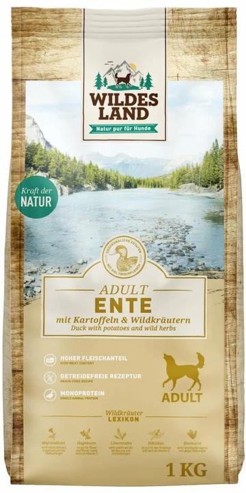 Actual product image Wildes Land Dry food duck with potatoes & wild herbs, 1 kg (Adult, 1 pcs., 1020 g)