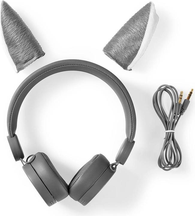Produktbild Nedis On-Ear-Kopfhörer mit Kabel On-Ear-Kopfhörer mit Kabel 3.5 mm Seillänge: 1.20 m 85 dB Grau Grau (Keine Geräuschunterdrückung, Kabelgebunden)