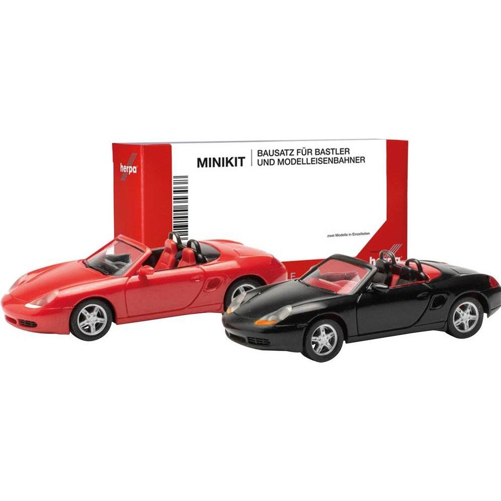 Herpa 013963 H0 PKW Modell Porsche Boxster S, rot und schwarz