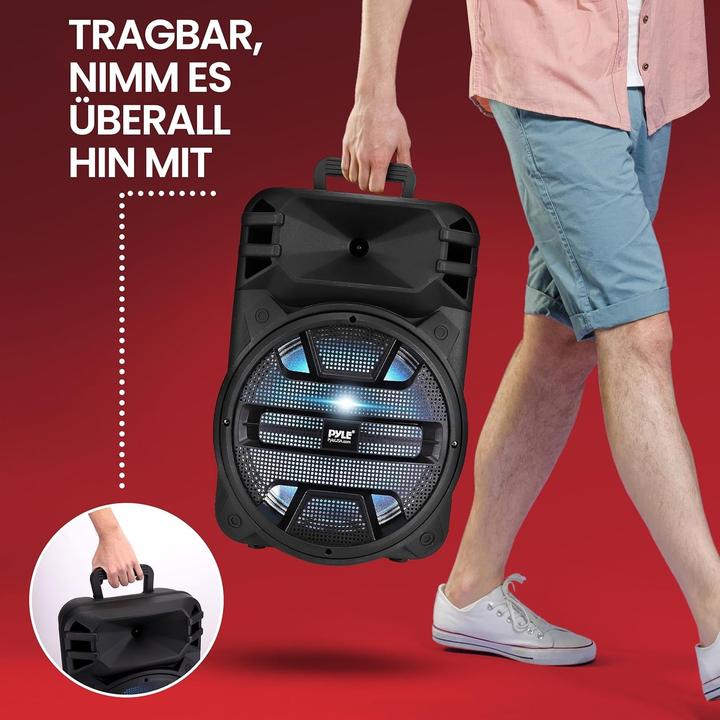 Produktbild Pyle Bluetooth-Lautsprecher mit Rädern Karaoke DJ LED-Beleuchtung