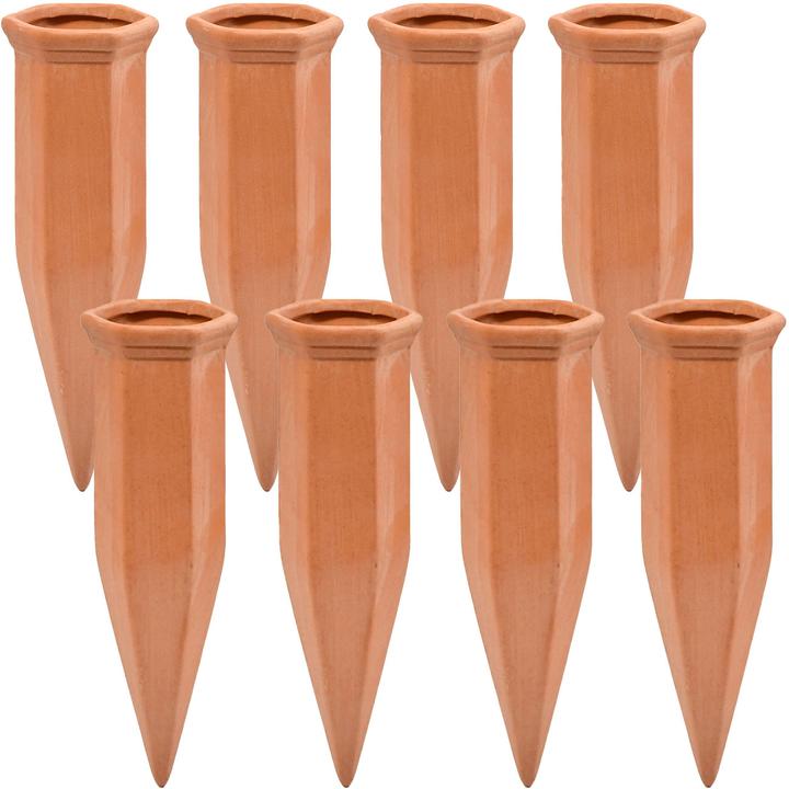 Ideoon 8er-Set XL-Bewässerungs-Giesskegel aus Ton für Flaschen (Clay cone)