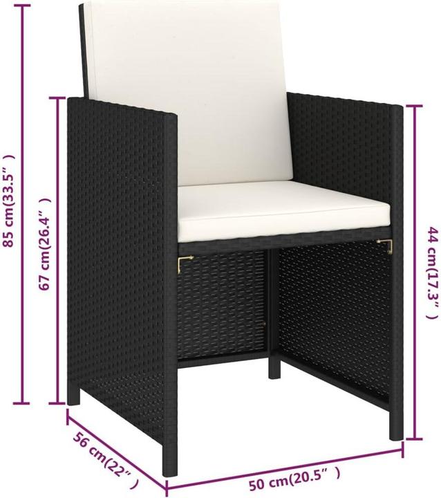 Produktbild vidaXL Gartenmöbel-Set (123 x 60 x 74 cm)