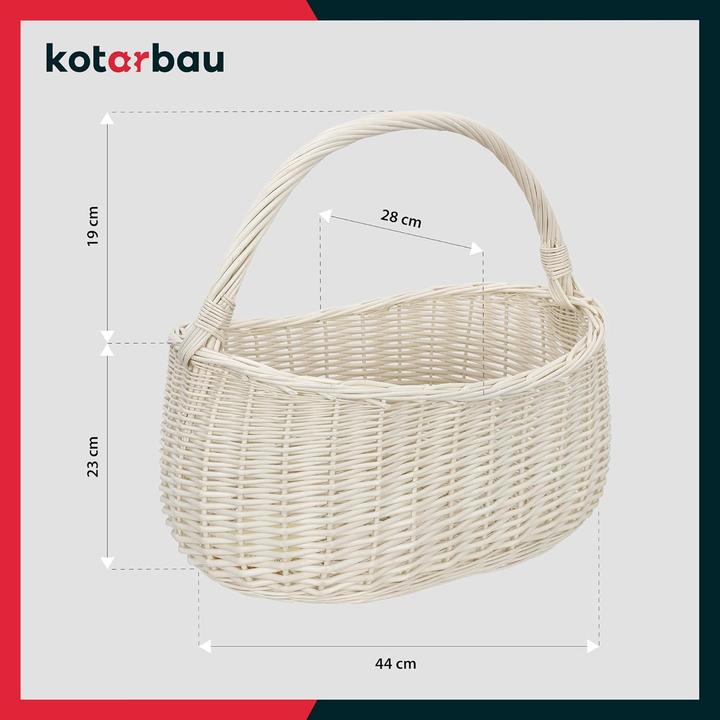 Produktbild Kotarbau Grosser geflochtener Weiden-Einkaufskorb mit Henkel