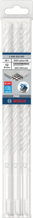 Actual product image Bosch Professional Zubehör BOSCH carbide hammer drill bit SDS-Plus-p5X length 260 mm drill bit ø 12 mm - 10 pieces (12 millimetres)