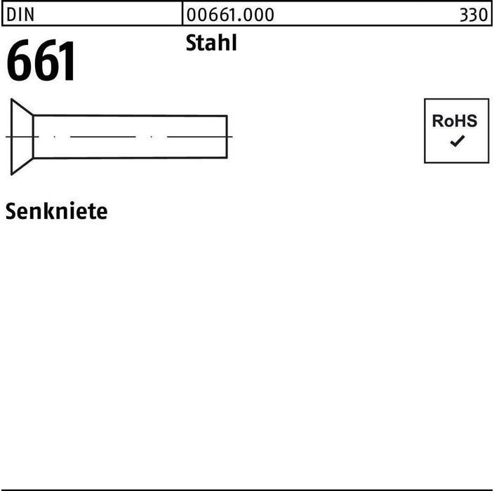Actual product image Countersunk rivet DIN 661 8 x 16 steel