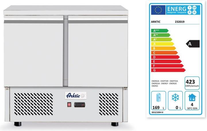 Energy Label Hendi Refrigerated counter 2 doors -2/+8 gr 900x700x850 mm