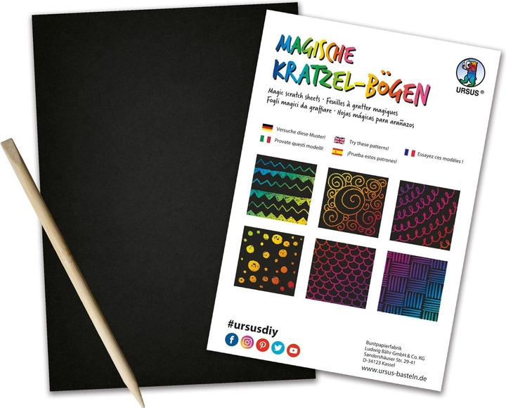 Produktbild Ursus Bastelset Kratzbilder Uni A5
