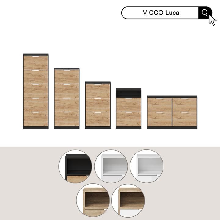 Produktbild Vicco Schuhkipper Luca, Anthrazit/Goldkraft Eiche, 116.6 x 72.5 cm mit 4 Fächern