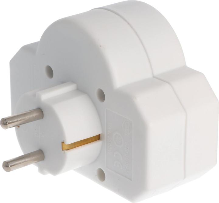 Actual product image Novidarte Multi-plug 3-in-1 with CH & Schuko (CEE 7/7, 2x)