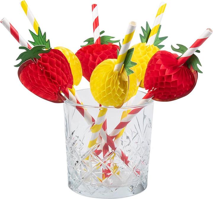 Actual product image Boland 6 paper straws fruit 2 assorted (20 cm) (6x)