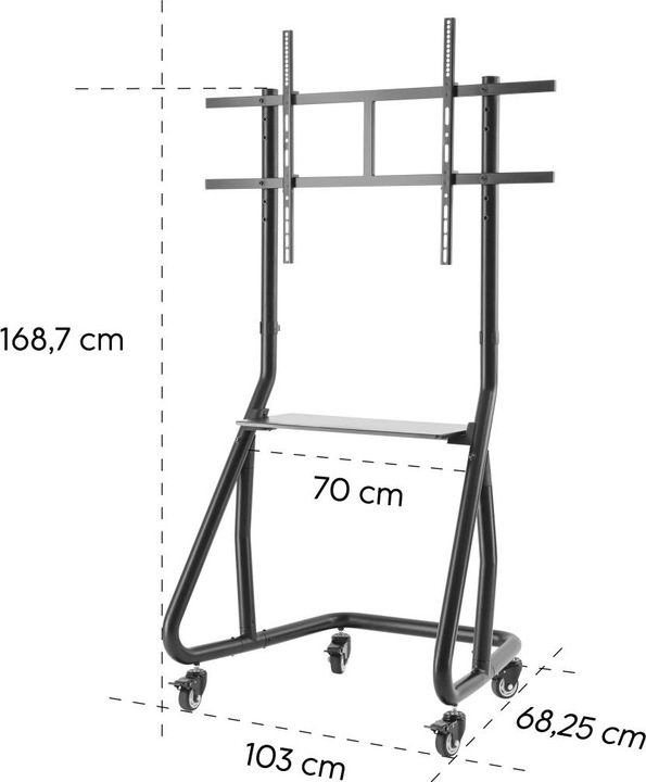 Produktbild Hama Trolley", Fernsehständer m. Rollen, 254 cm (100 (100", 80 kg)