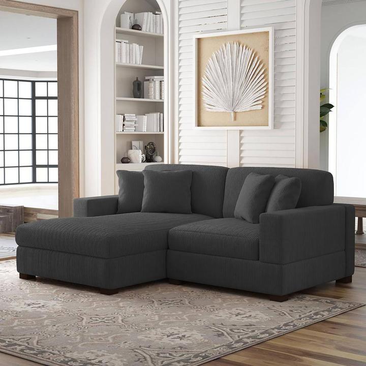 Produktbild HTI-Living Couch mit Ottomane Links Xenia Anthrazit (Ecksofa)