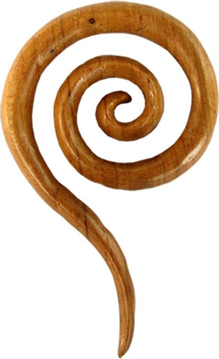 Produktbild Star Piercing Ohrgewicht Spiralentropfen aus Teakholz (ohne Messing, Organisch)