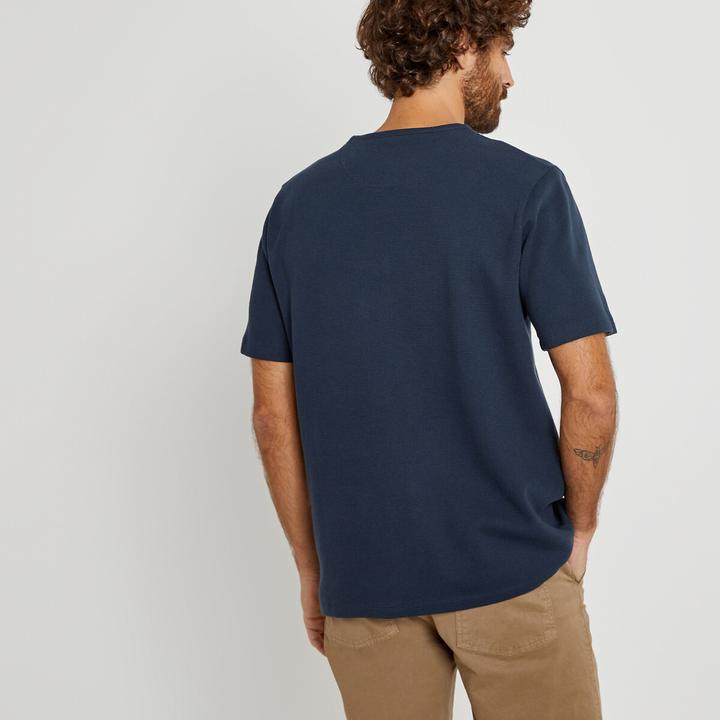 Image du produit La Redoute Collections Haut en forme de t-shirt avec encolure ronde et petite patte de boutonnage (XL)