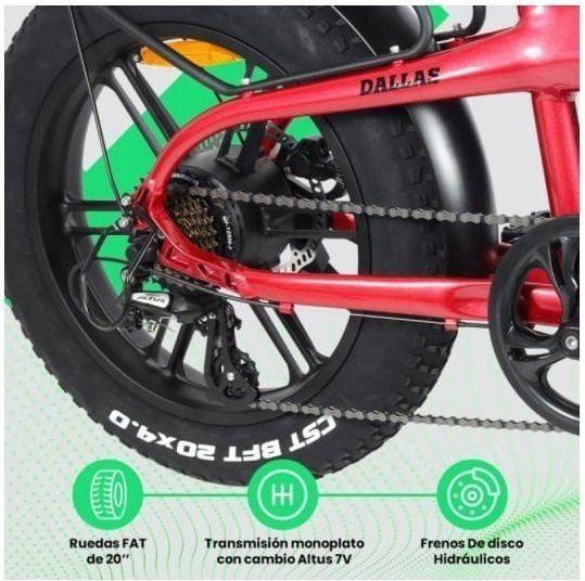 Produktbild Youin Elektrisches Fahrrad Bk1650R Dallas Schwarz Rot 250 W 20"