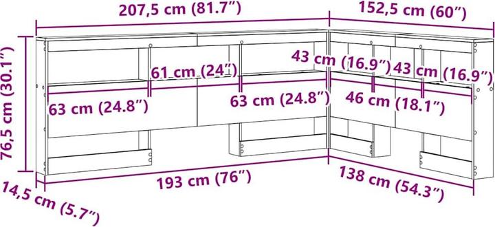Actual product image vidaXL Aufbewahrungskopfteil
