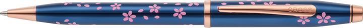 Produktbild Cross Kugelschreiber Century II Blau Lack mit rosegoldenen Kirschblüten (Blau Lack, rosegolden, 1x)