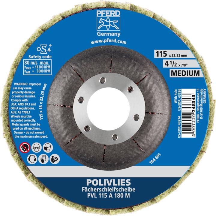 Actual product image Pferd Flap disc POLIVLIES Ø115xHmm grain size medium (Medium)