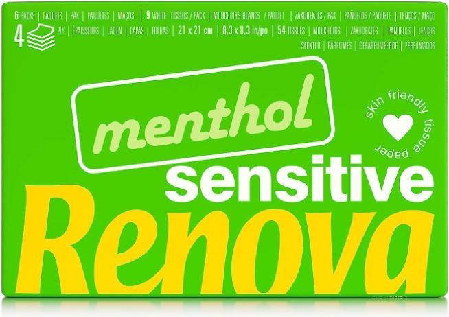 Actual product image Renova sensitive menthol, handkerchiefs, 6 pieces