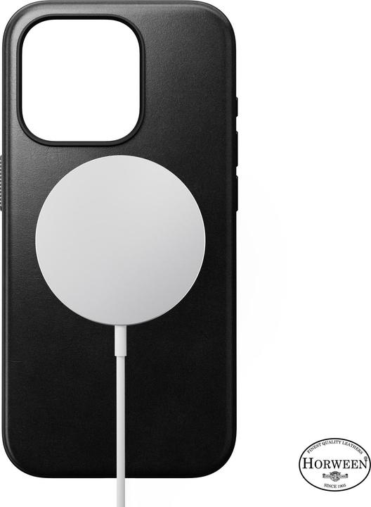 Image du produit Nomad Couverture arrière en cuir moderne Horween iPhone 15 Pro noir (Apple iPhone 15 Pro)