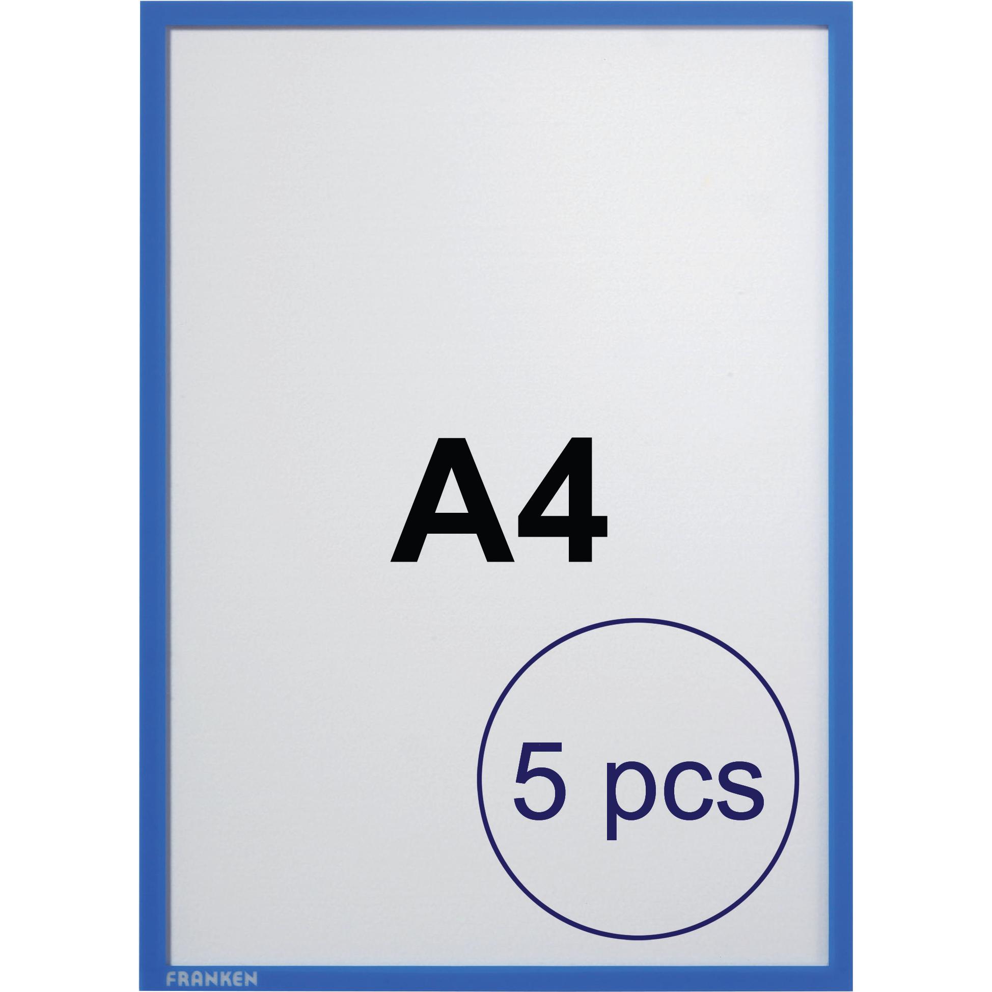 Franken, Map, Documentomslag Frame It X-tra! Lijn, A4, harde folie, mat, blauw, 5 stuks (A4, 5x)