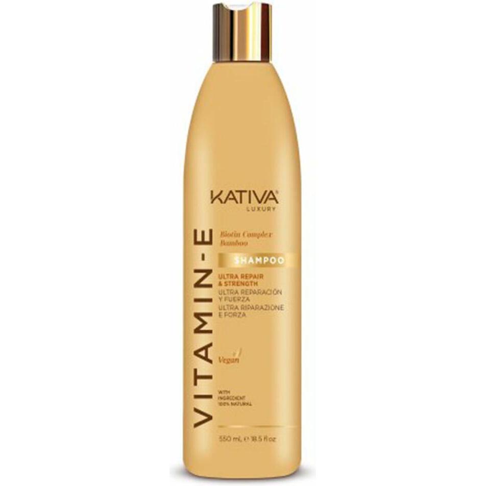 Kativa, Shampoo, Vitamina e Biotina y Bamboo Shampoo 550ml (550 ml, Flüssiges Shampoo)