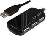 Produktbild Lindy USB 2.0 Aktiv-Verlaengerung Pro 8m inklusive 4 Port USB-Hub (USB-A, 4 Ports)