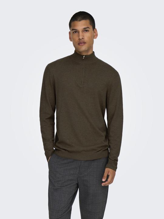 Produktbild Only & Sons Onsloui Reg 12 Mel Half Zip Knit Noos (XXL)