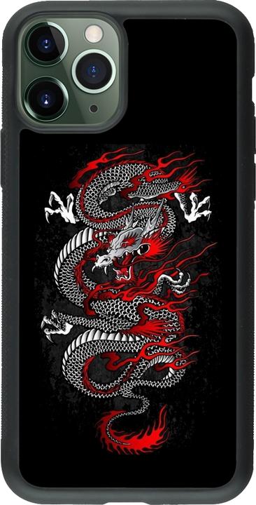 Image du produit PhoneLook Coque Silicone rigide noir Japanese style Dragon Tattoo Red Black (Apple iPhone 11 Pro)