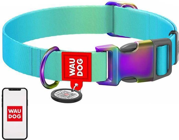 Immagine prodotto Collar Collare per cani in nylon con codice QR WAUDOG 15 mm di larghezza, 25-35 cm di lunghezza blu (Cane, Generale)