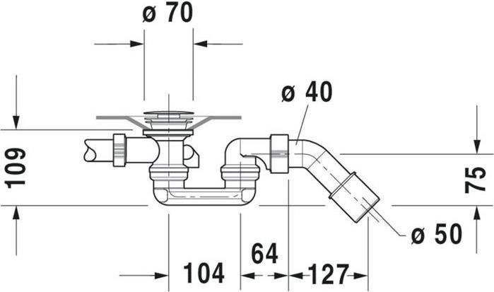 Produktbild Duravit Ab-/Überlaufgarnitur für seitlichen Ablauf chrom (Überlaufgarnitur, 1 1/4")