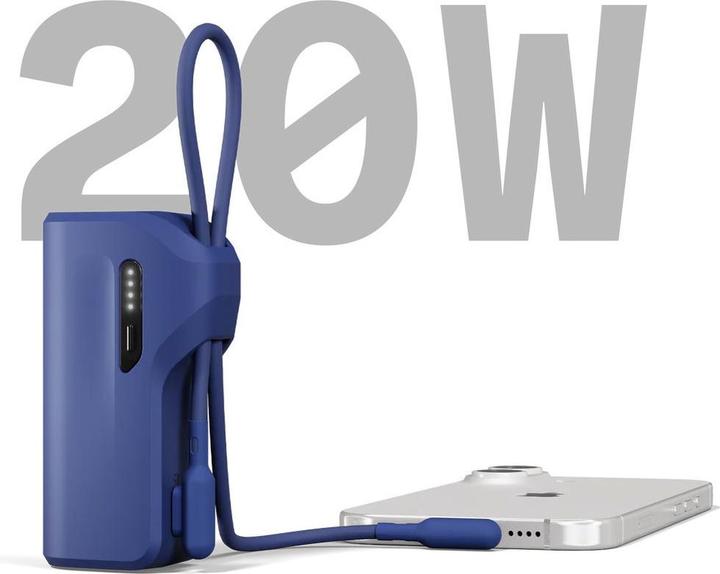 Produktbild Cygnett Battery bank Thumboost 5K Powerbank con cavo integrato (BLU) (CY5357PBCHE) (5000 mAh, 18.50 Wh)