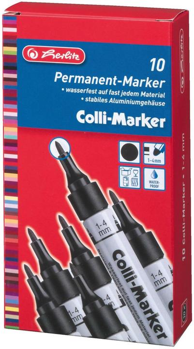 Image du produit Herlitz Marqueur permanent Colli 1-4 mm, 10 pièces, noir (10x)