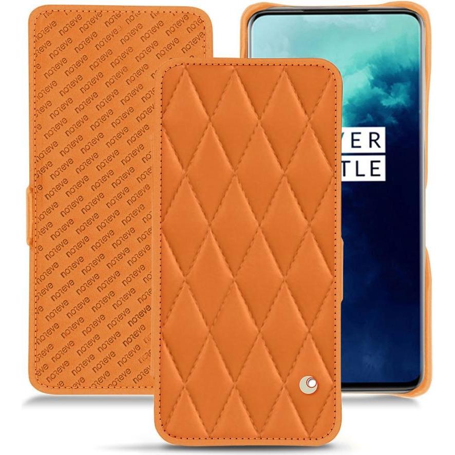 Noreve Lederschutzhülle horizontal (OnePlus 7T Pro), Smartphone Hülle, Orange